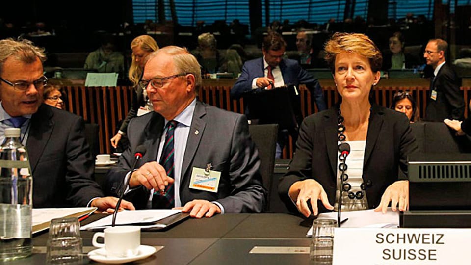 Justizministerin Simonetta Sommaruga am Treffen der EU-Innen- und Justiz-Minister in Luxemburg.