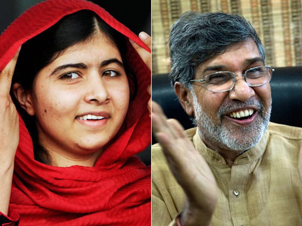 Malala Yusufzai (links) und Kailash Satyarthi.