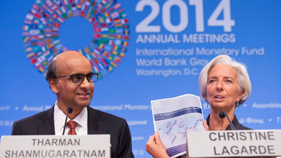 Christine Lagarde an der Jahrestagung des IWF in Washington.