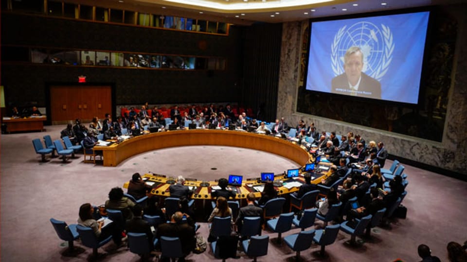 Der UNO-Sicherheitsrat der Vereinten Nationen im UNO-Hauptquartier in New York am 14. Oktober 2014.