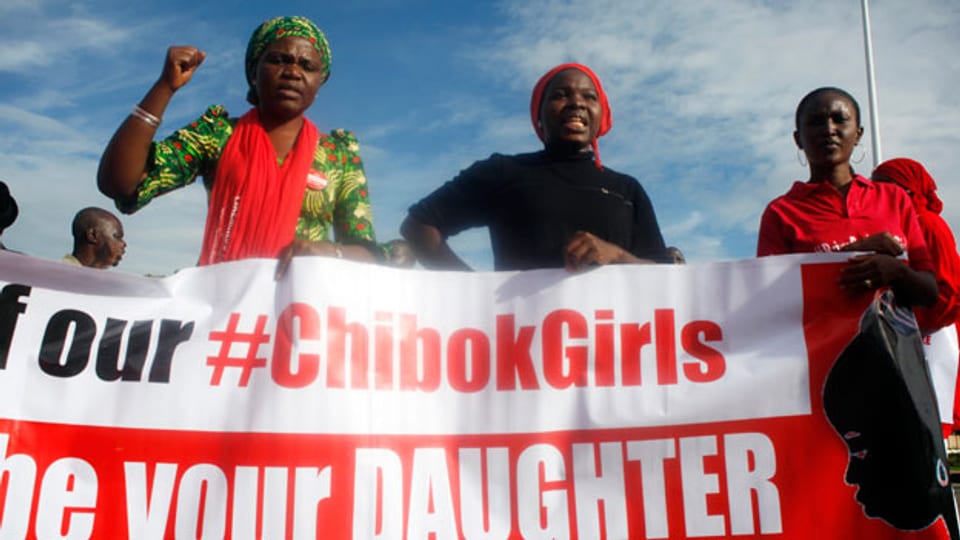 Aktivistinnen während einer Kundgebung für die Freilassung der Schülerinnen, die von Boko Haram entführt wurden.