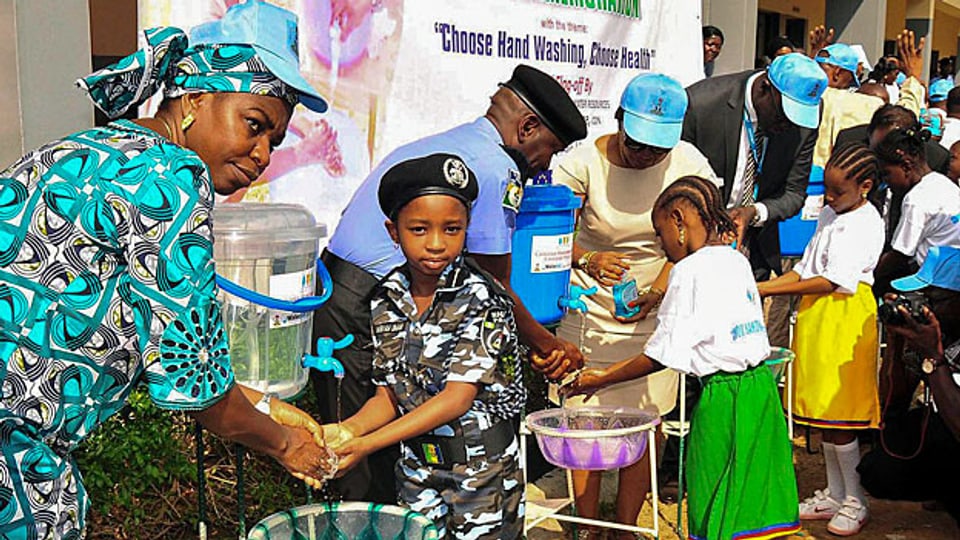 Die nigerianische Ministerin für Wasser-Ressourcen am «Hand-Washing-Day», am 15. Oktober in der nigerianischen Hauptstadt Abuja.ay»