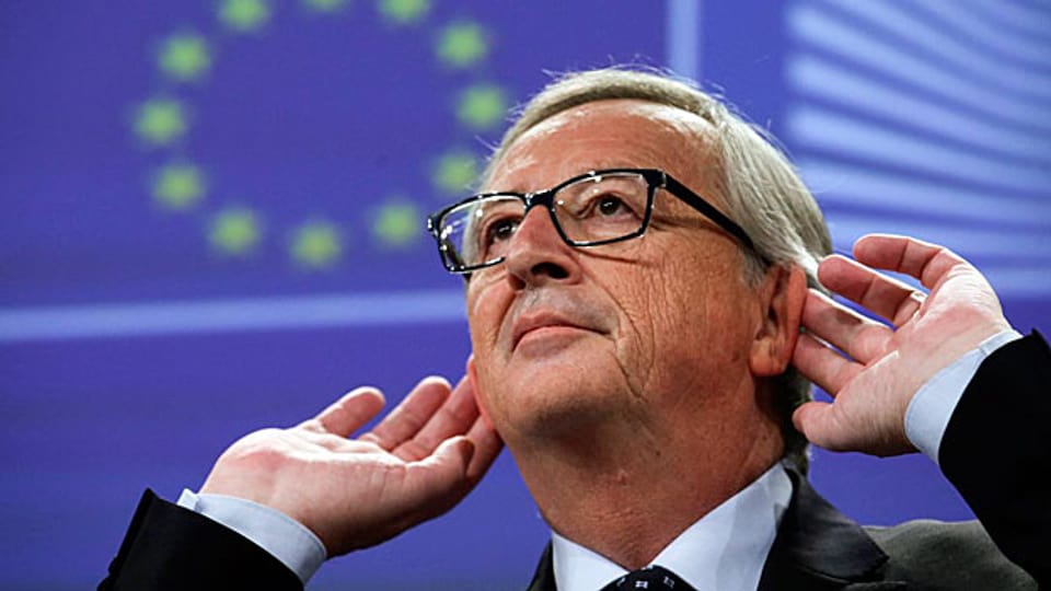 EU-Kommissionspräsident Jean-Claude Juncker nimmt an einer Medienkonferenz in Brüssel Stellung zu den sogenannten «Luxemburg Leaks».