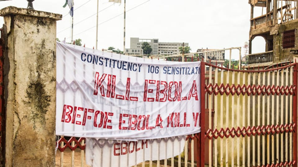 Ebola-Sensibilisierungs-Kampagne in Freetwon, Sierra Leone