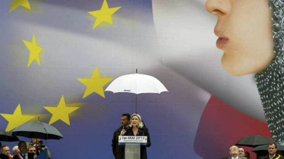 Marine Le Pen, Chefin des Front National, spricht an einer Kundgebung im Mai 2014.
