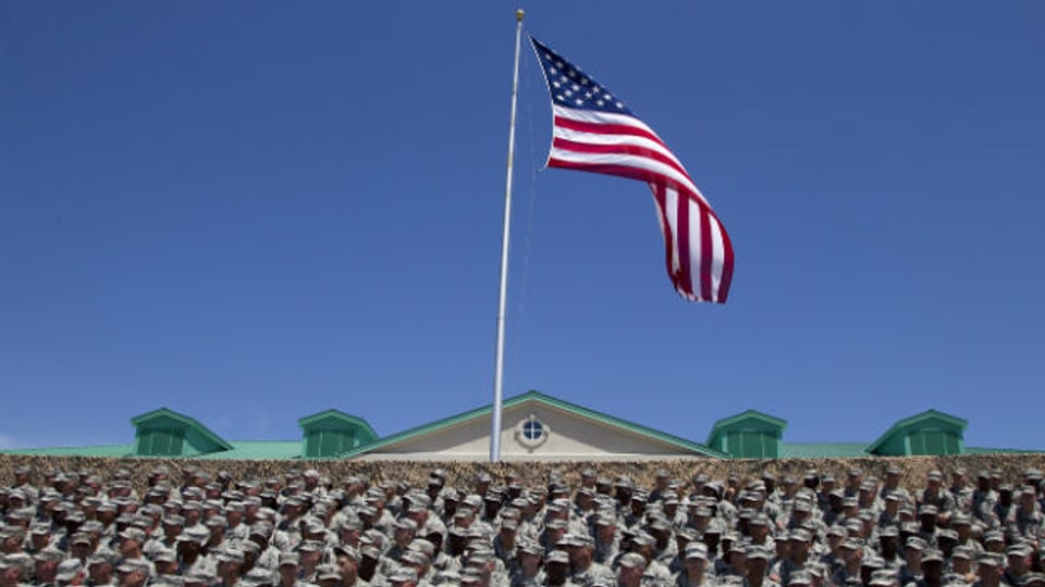 US-Soldaten in Fort Stewart vor einer Rede von Präsident Obama