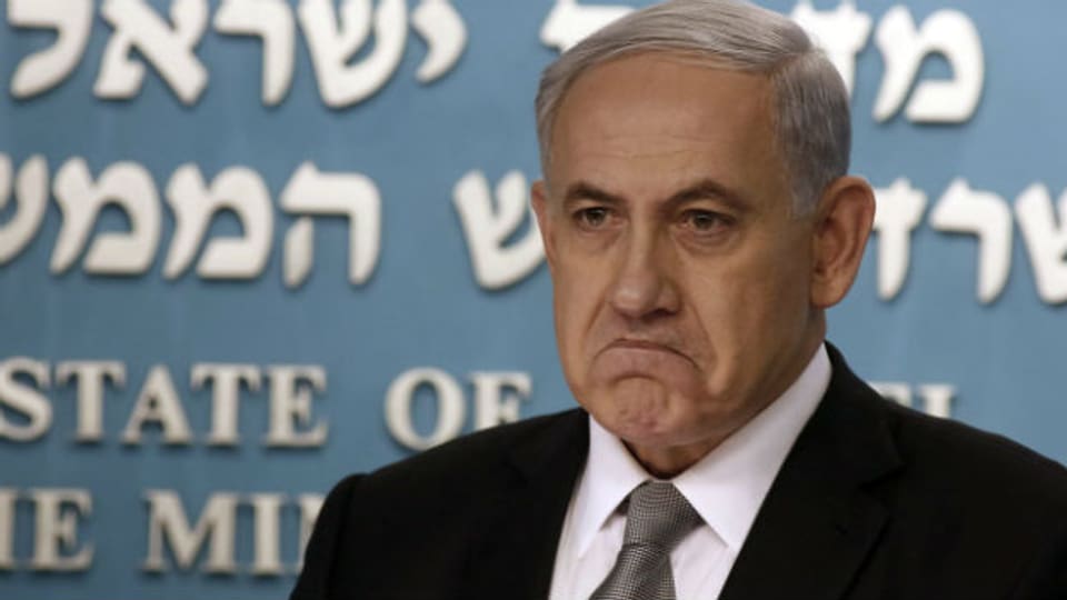 Benjamin Netanyahu während der Pressekonferenz am Dienstag.