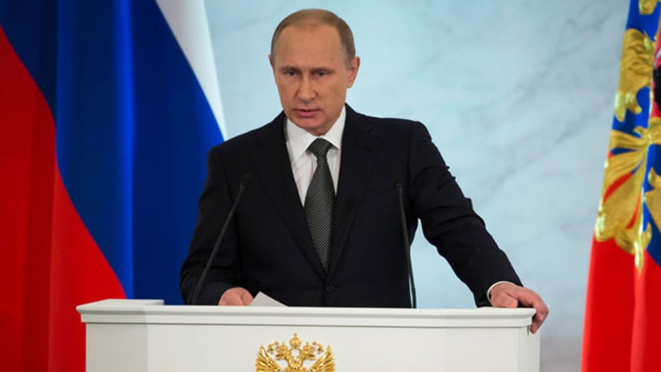 Vladimir Putin während seiner «Rede zur Lage der Nation» am 4.12.2014.