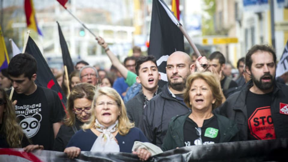 Protest gegen Arbeitslosigkeit in Spanien.