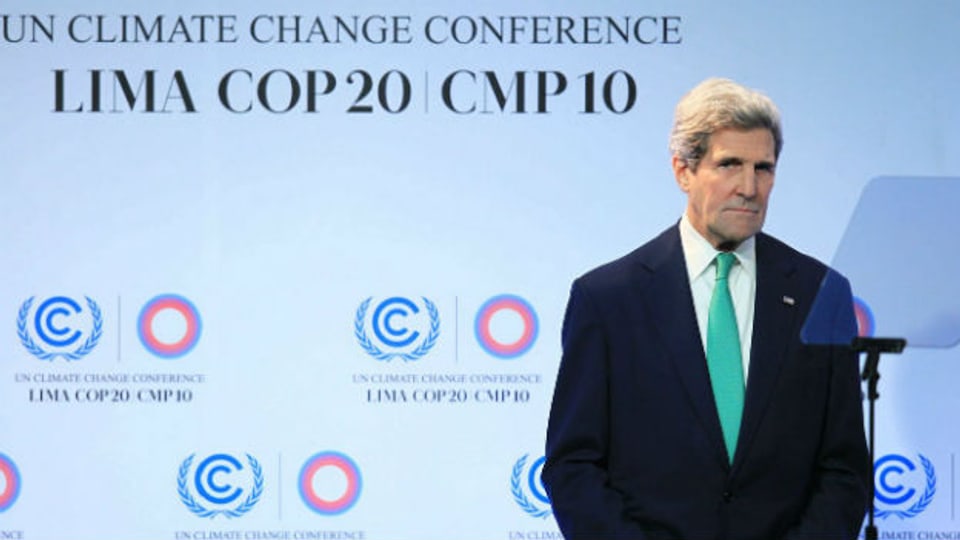 John Kerry am Klimagipfel in Peru.