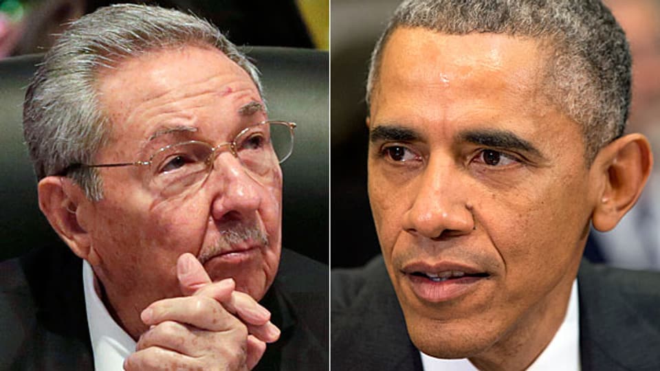 Der kubanische Präsident Raul Castro und US-Präsident Barack Obama.