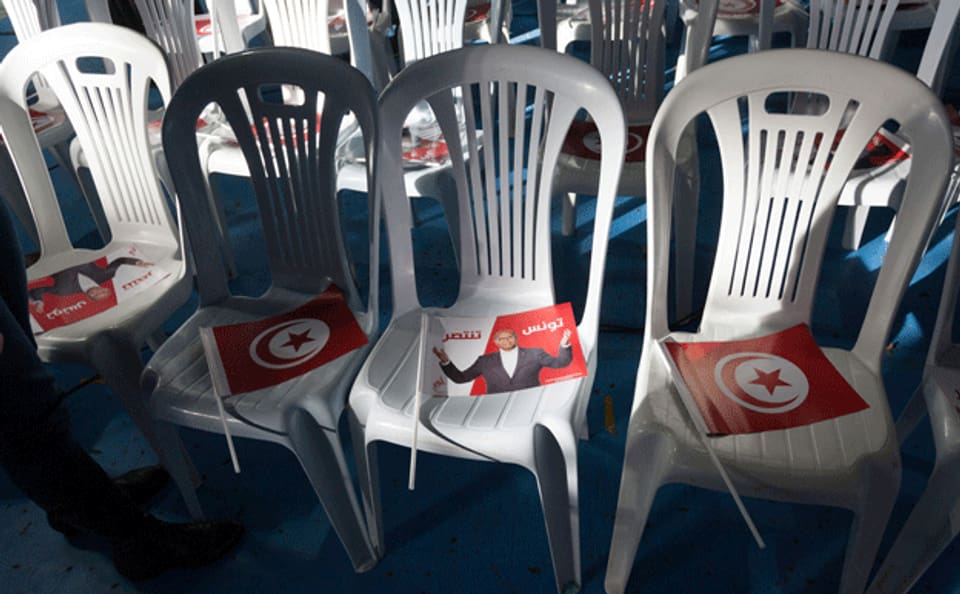 eine Wahlveranstaltung des Kandidaten Moncef Marzouki in Tunis