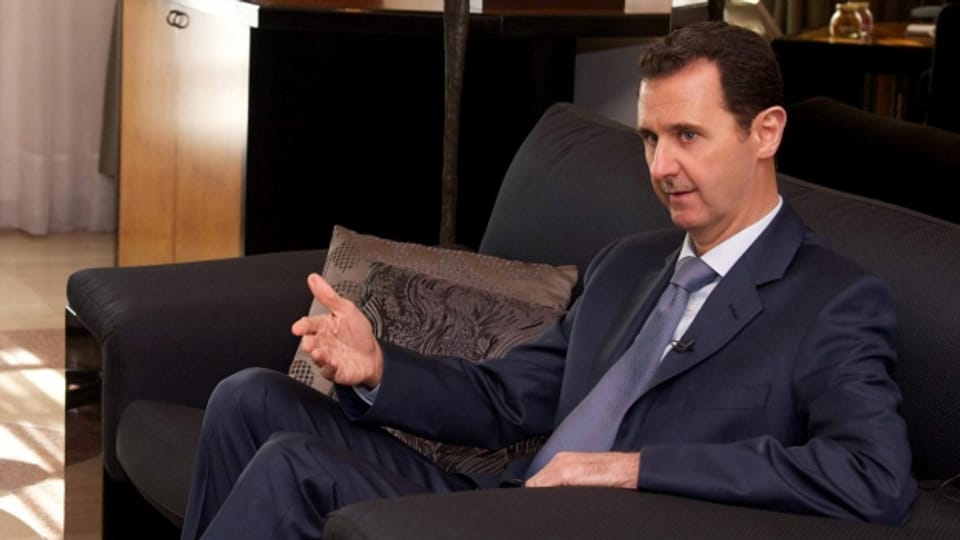 Präsident Assad bei einem Fernsehinterview im Januar 2015.