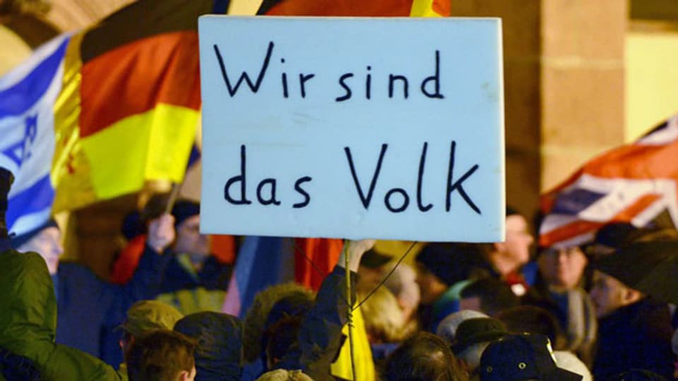 Demonstration der Pegida-Bewegung in Frankfurt am Main am 26.01.2015.
