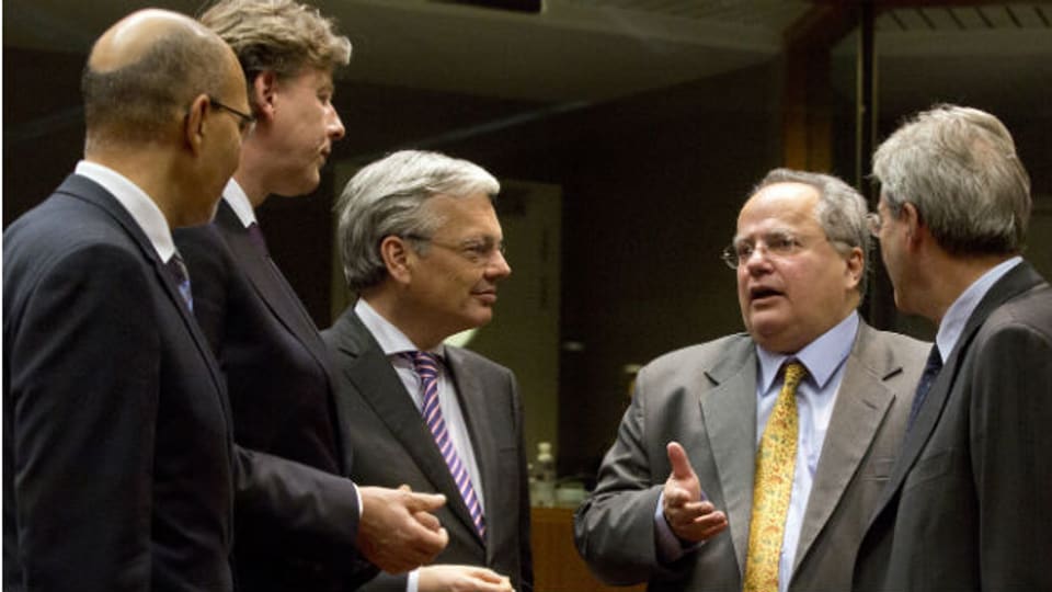 Griechenlands Aussenminister Kotzias (2. von rechts) mit Amtskollegen in Brüssel.