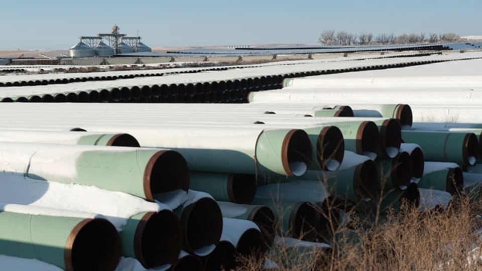 Rohre für die geplante Keystone XL Öl- in Gascoyne, North Dakota, am 14. November 2014.