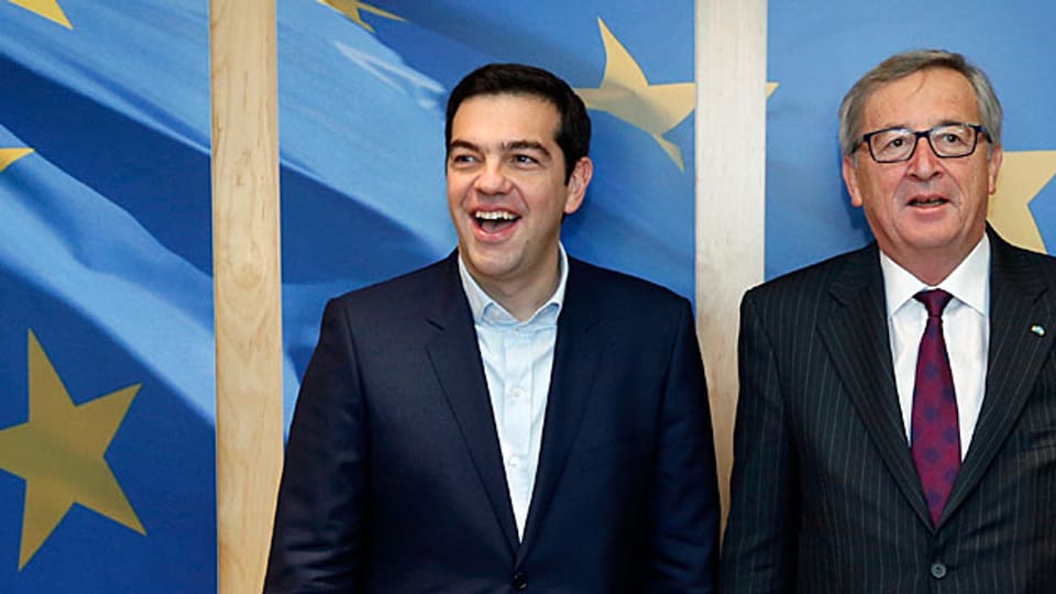 Der griechische Premier Alexis Tsipras und EU-Kommissionspräsident Jean-Claude Juncker in Brüssel.