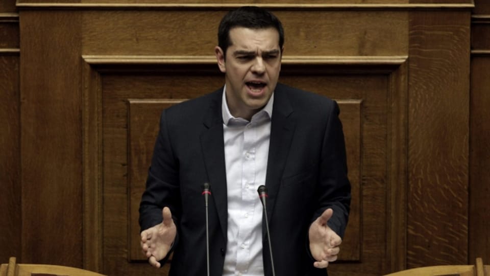 Alexis Tsipras bei seiner Regierungserklärung im Parlament.