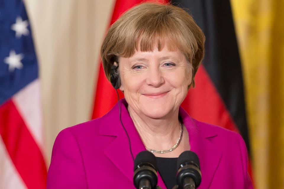 Angela Merkel während einer Pressekonferenz am 9. Februar 2015.