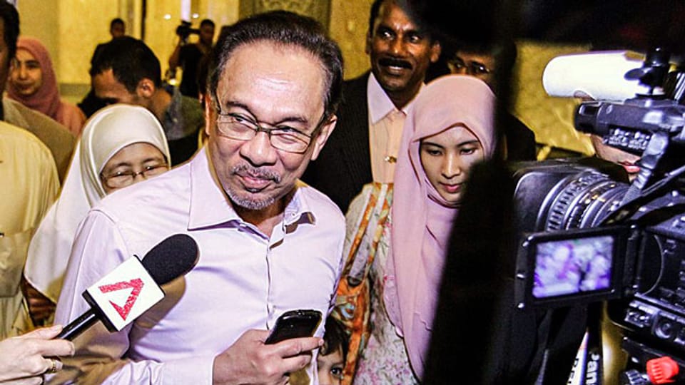 Anwar Ibrahim bei der Ankunft im Justizpalast von Putrajaya.