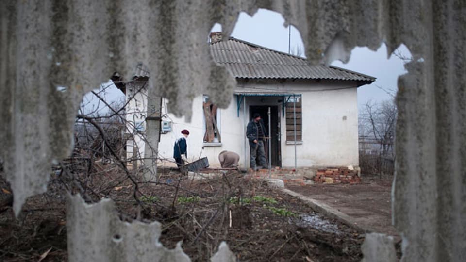 Im Dorf Optyne bei Donesk hält die Waffenruhe