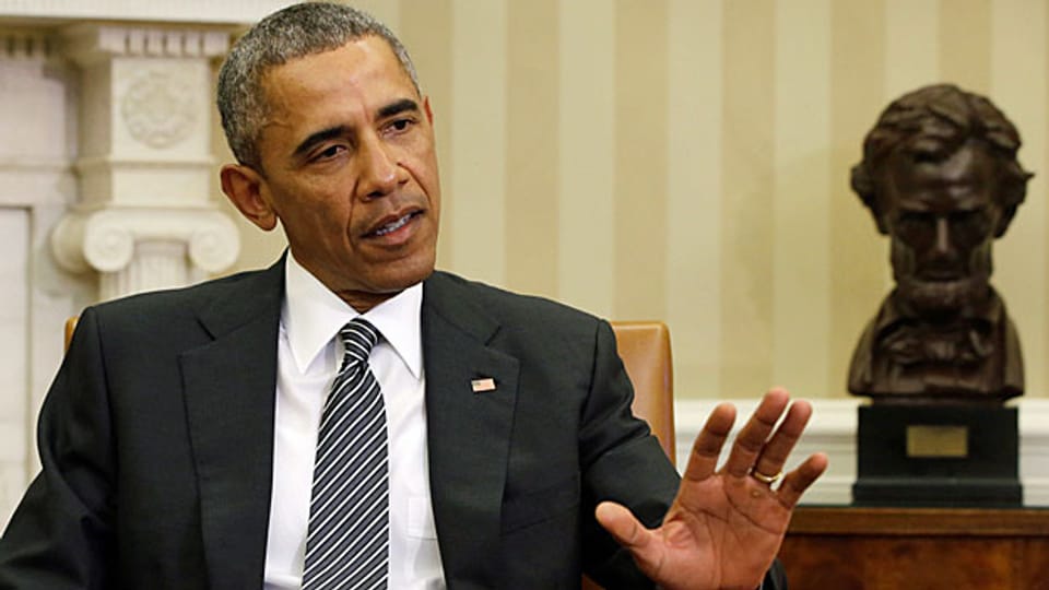 US-Präsident Barack Obama im Oval Office des Weissen Hauses. Er hat zur Konferenz gegen den Terror geladen.