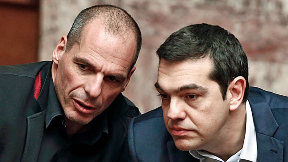 Ratlos: der griechische Finanzminister Yanis Veroufakis und sein Premier Alexis Tsipras.