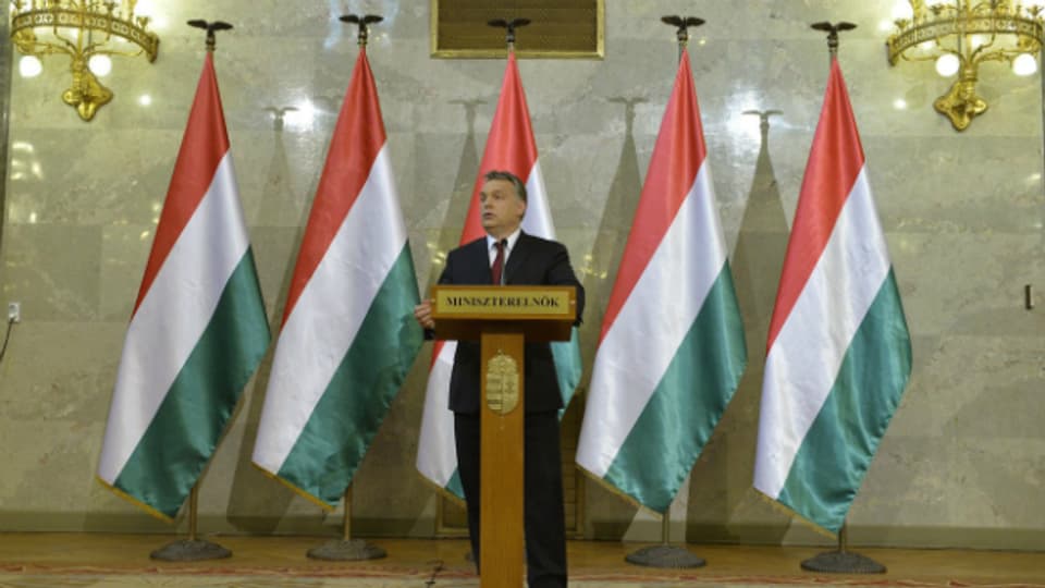 Ungarns Präsident Viktor Orban bei einer Pressekonferenz im vergangenen Jahr.