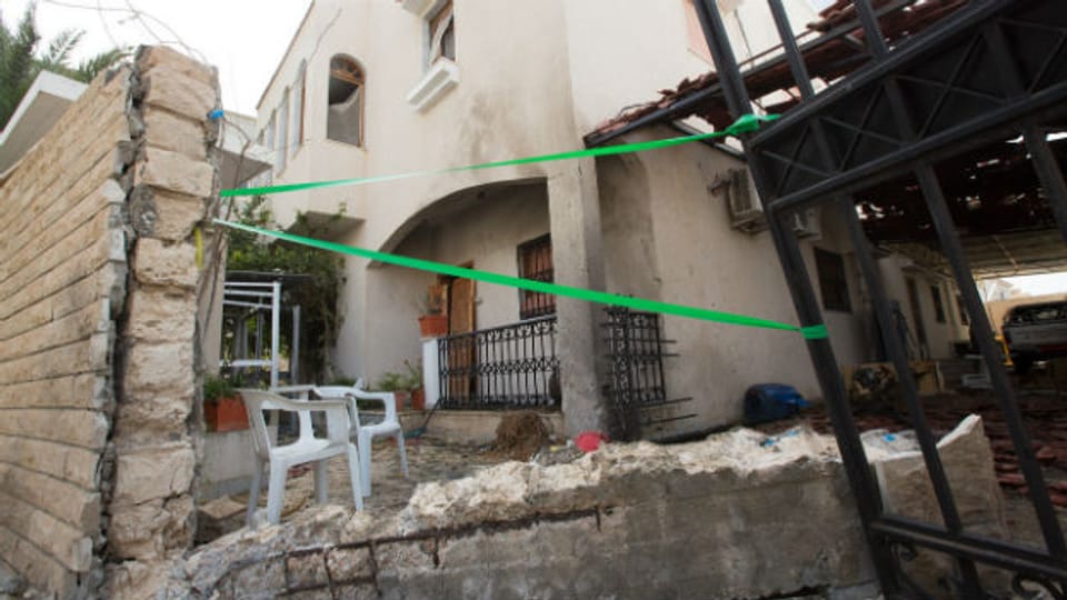 Ein Haus in der Stadt Tripolis nach einem Bombenanschlag vergangenes Wochenende.
