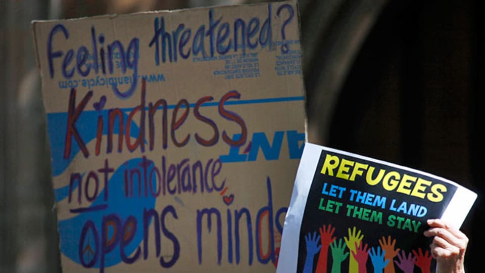 Protest gegen die australische Flüchtlingspolitik.