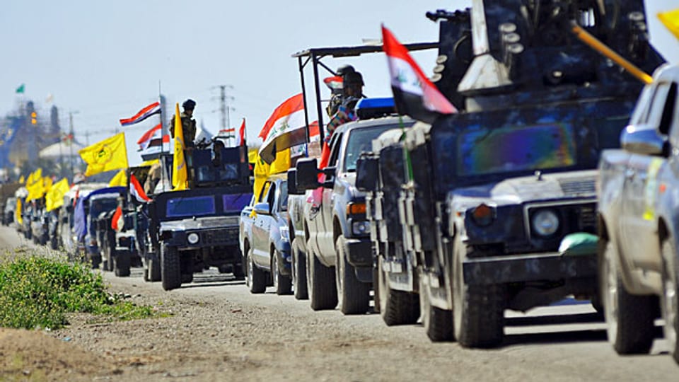Irakische Streitkräfte auf dem Weg nach Tikrit.