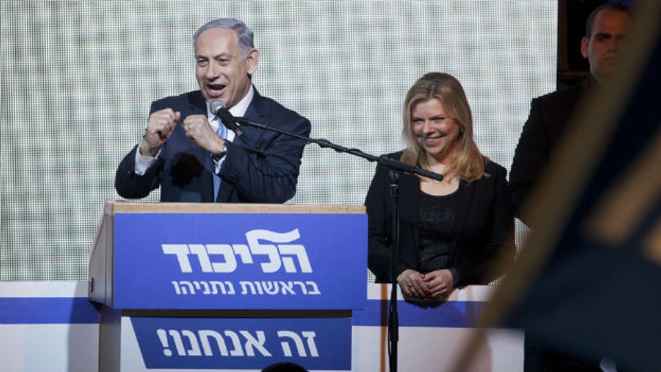 Benjamin Netanjahu feiert seinen Wahlsieg.