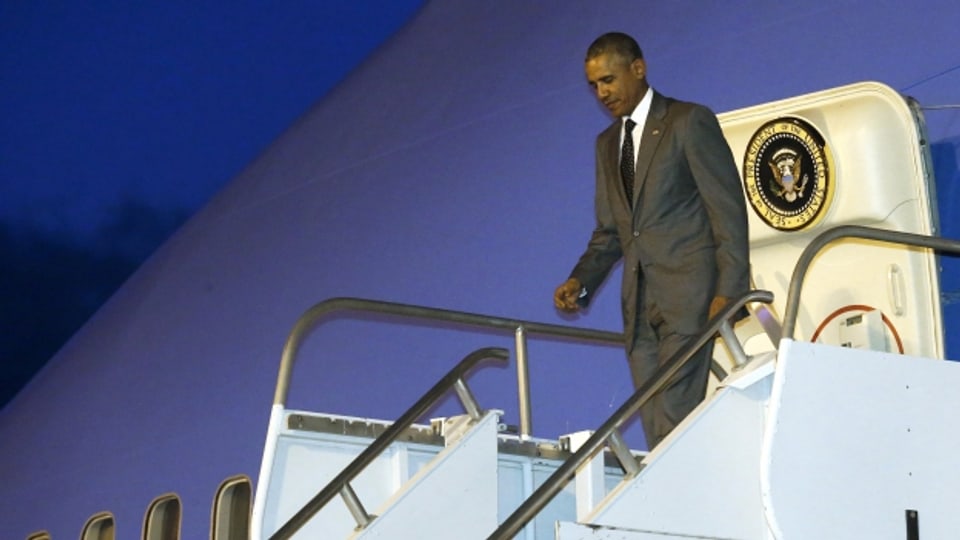 US-Präsident Barack Obama bei seiner Ankunft in Panama City.