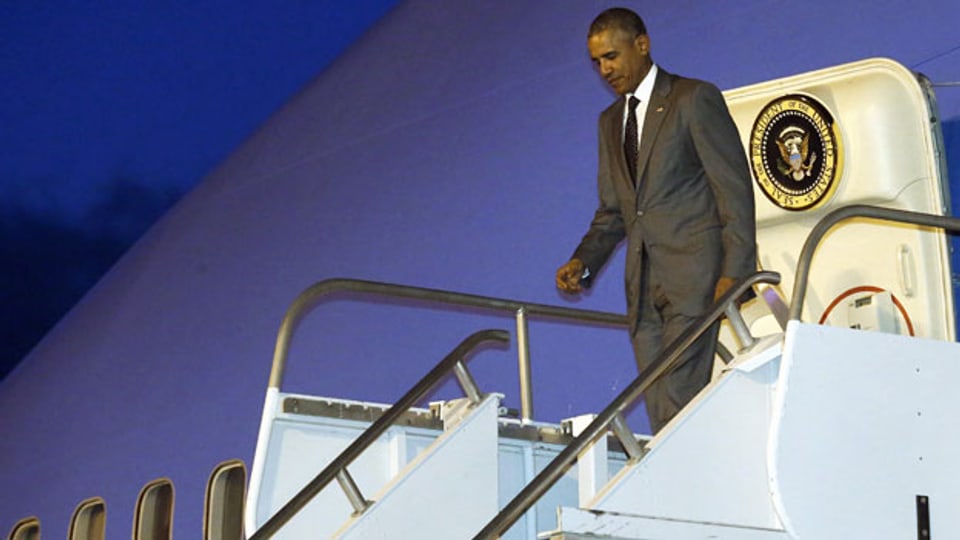 US-Präsident Barack Obama trifft in Panama ein.