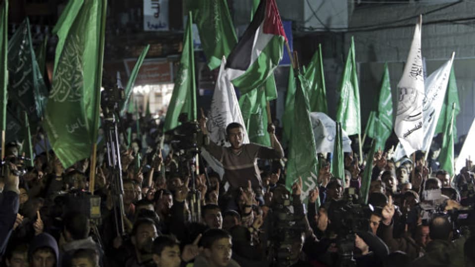 Eine Protestkundgebung der Hamas in Gaza-City im März 2015.