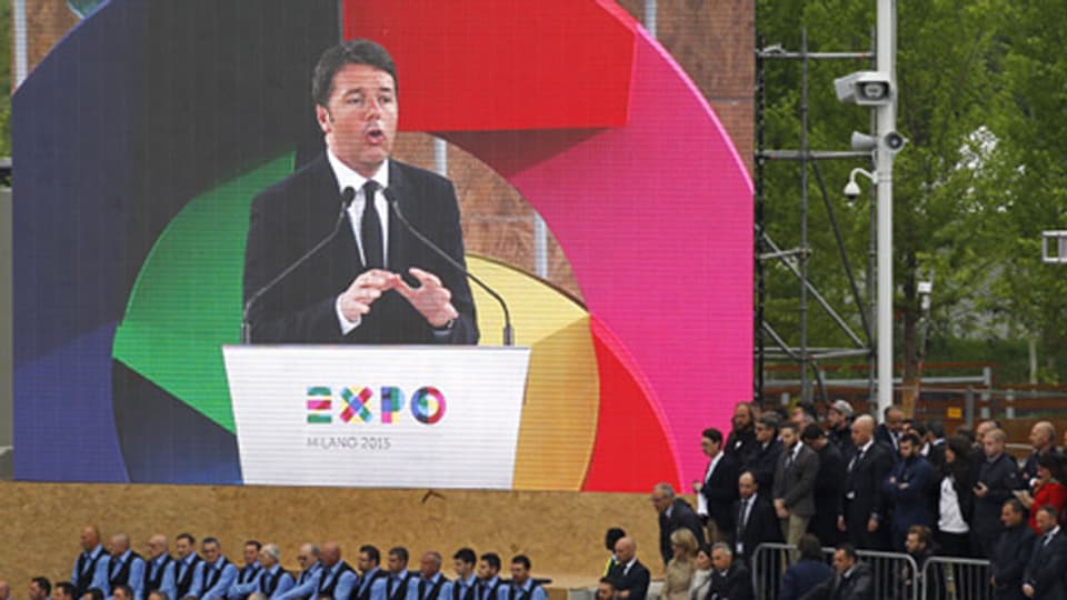 Matteo Renzi an der Eröffnungsrede am 1. Mai in Mailand.