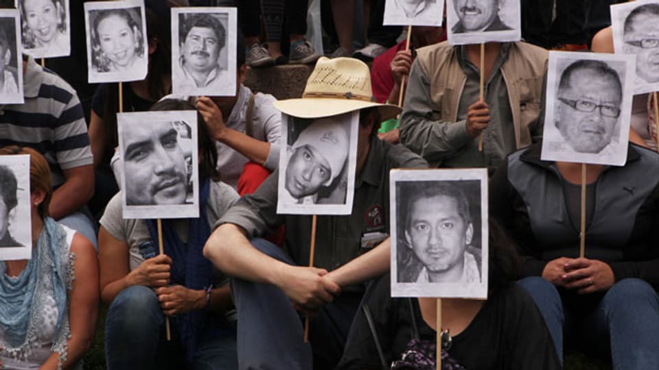 Mexikanische Journalisten erinnern an getötete Kollegen.