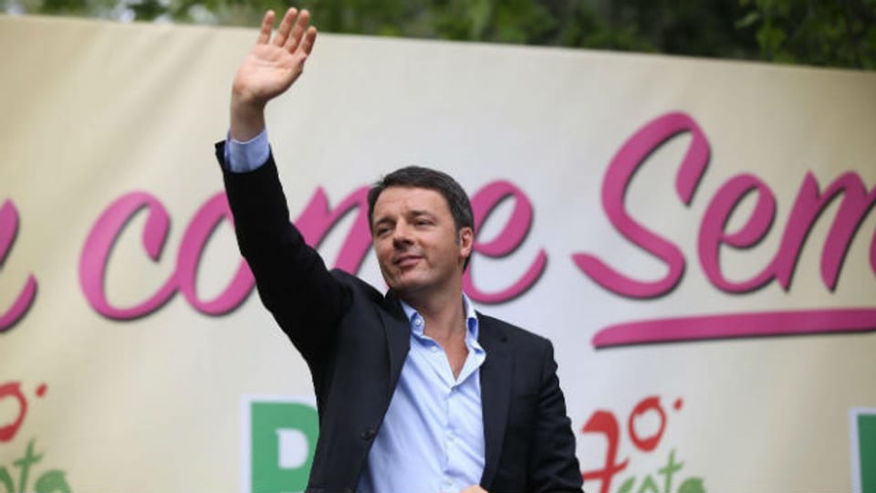 Matteo Renzi bei einer Veranstaltung in Bologna am 3.5.2015.