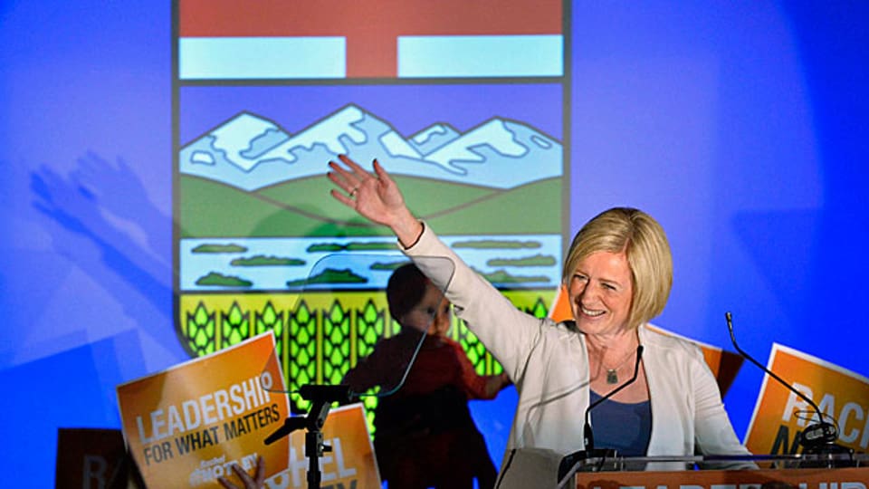 «We might have made a little bit of history», «wir haben ein bisschen Geschichte gemacht», sagt Rachel Notley von der Neuen Demokratischen Partei  nach dem Wahlsieg über die Progressiv Konservative Partei, die in der kanadischen Provinz Alberta seit mehr als 40 Jahren die Mehrheit innegehabt hat.