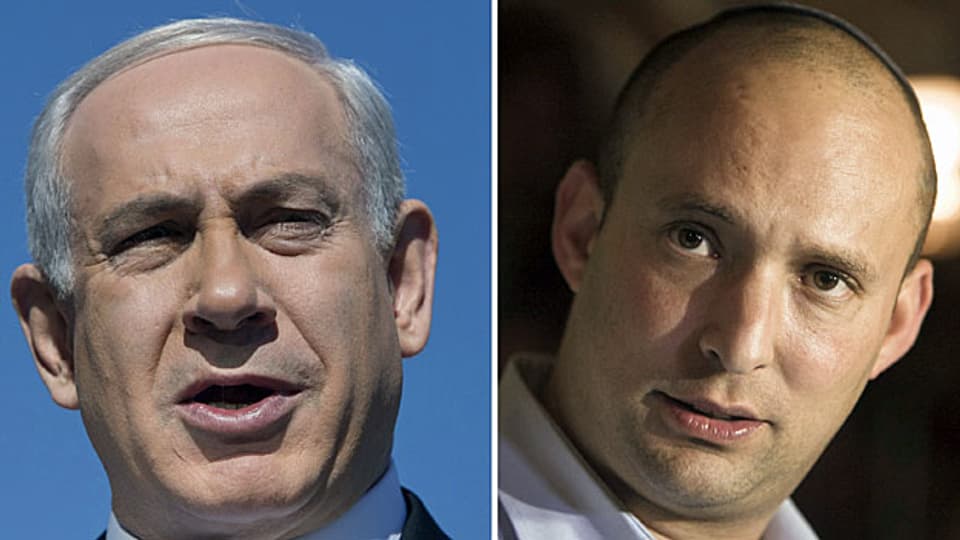 Benjamin Netanyahu und Naftali Bennet von der Partei «Jüdisches Heim».