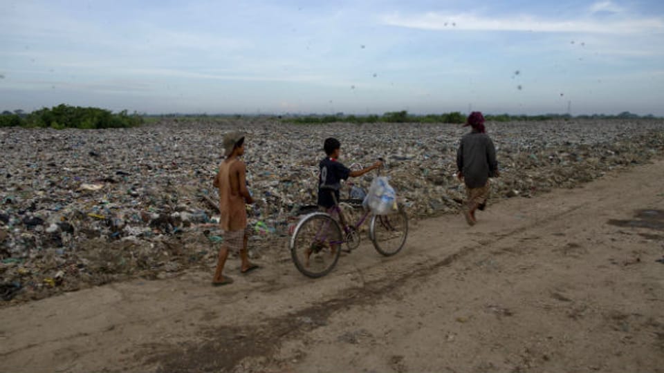 Eine Müllhalde nördlich von Yangon.