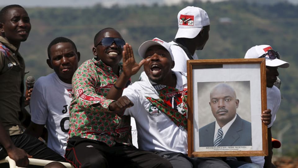 Unterstützer des Präsidenten Pierre Nkurunziza in Burundis Hauptstadt Bujumbura.