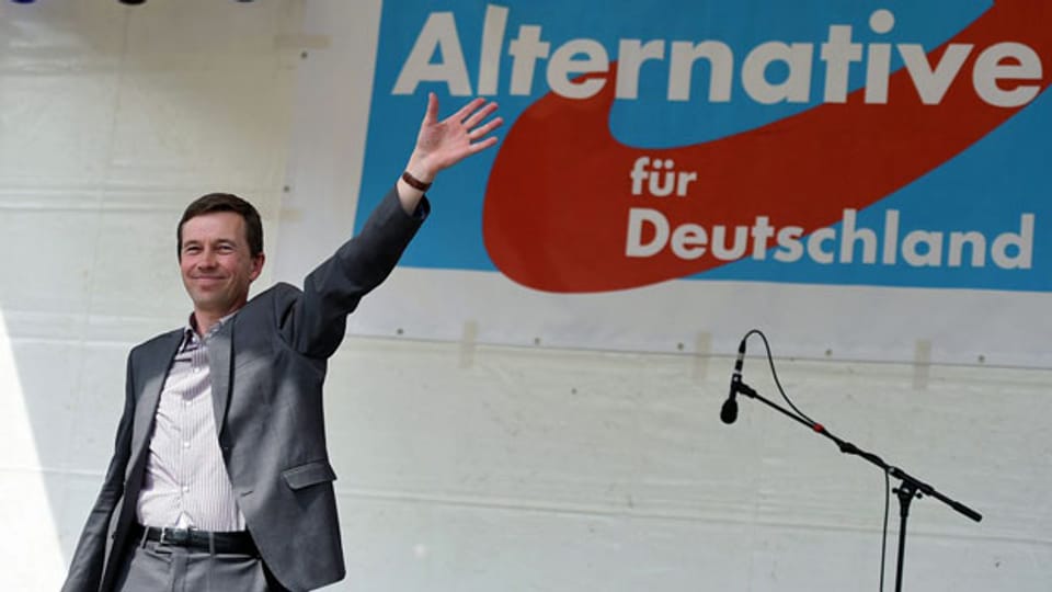 Bernd Lucke von der AfD an einer Wahlveranstaltung.