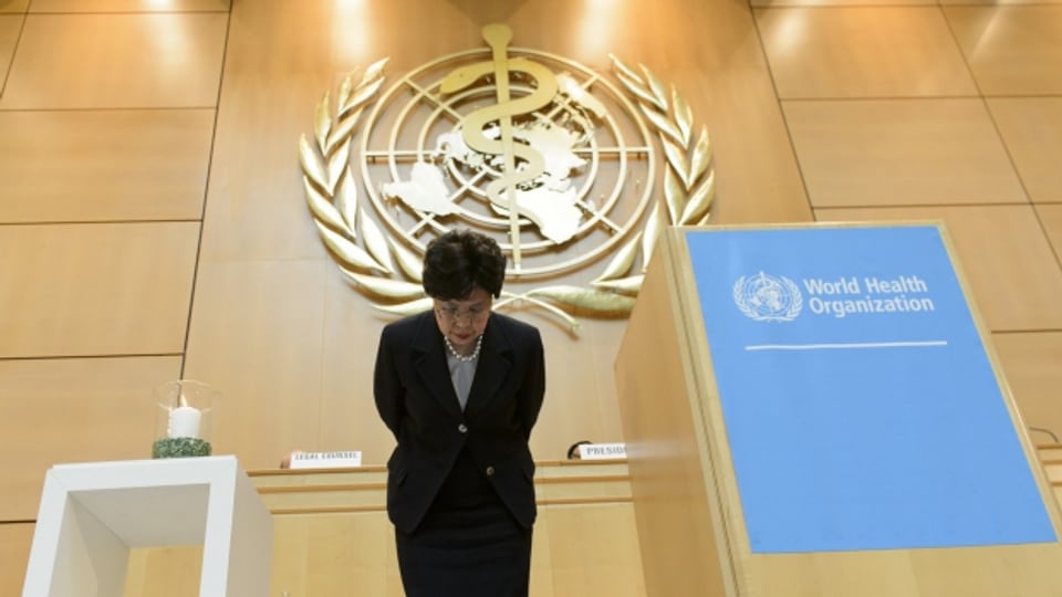 Die Generalsekretärin der WHO, Margret Chan,  während der Eröffnung der 68. Weltgesundheitsversammlung in Genf