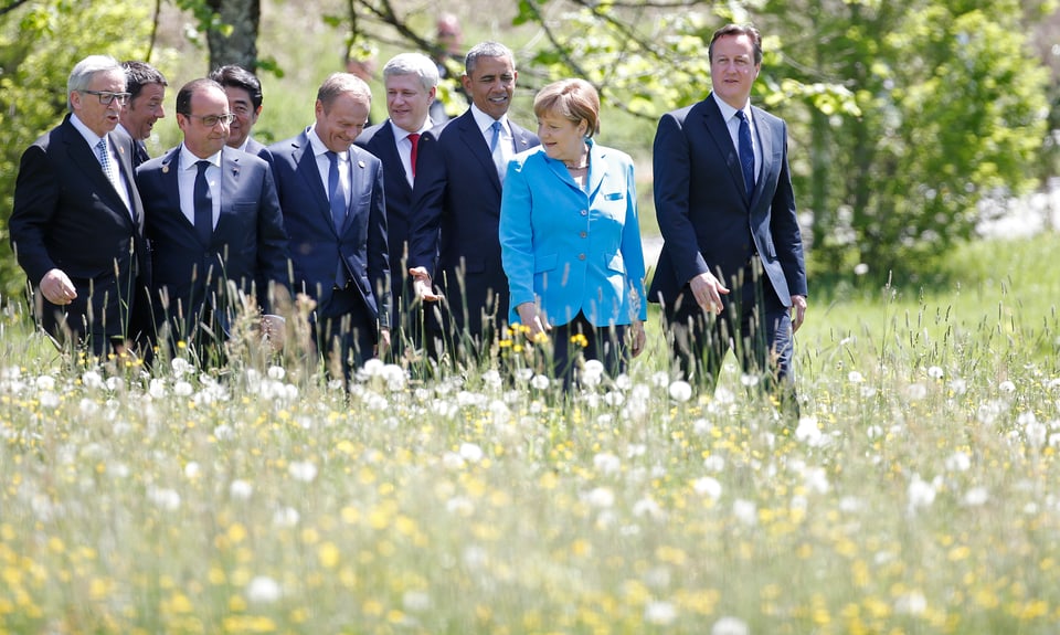 In der freien Natur: die Teilnehmer des G7-Gipfels in Bayern.
