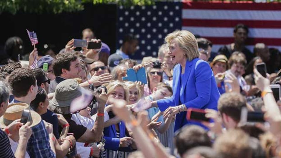 Hillary Clinton hält ihre erste grosse Wahlkampfrede in New York.