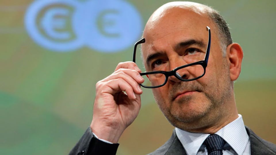 Wirtschafts- und Währungskommissar Pierre Moscovici gibt in Brüssel, am Sitz der EU-Kommission eine Pressekonferenz.