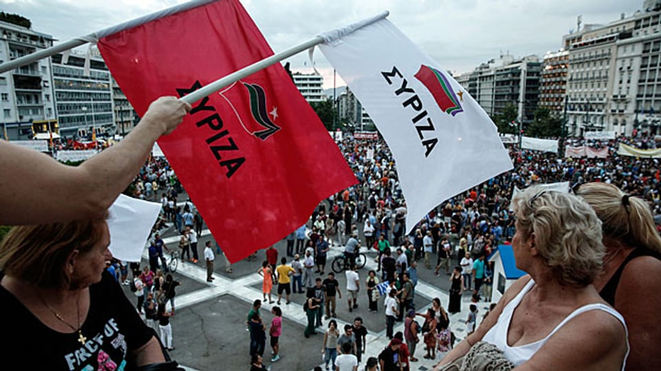 Syriza-Demonstration am 21. Juni vor dem griechischen Parlament in Athen.
