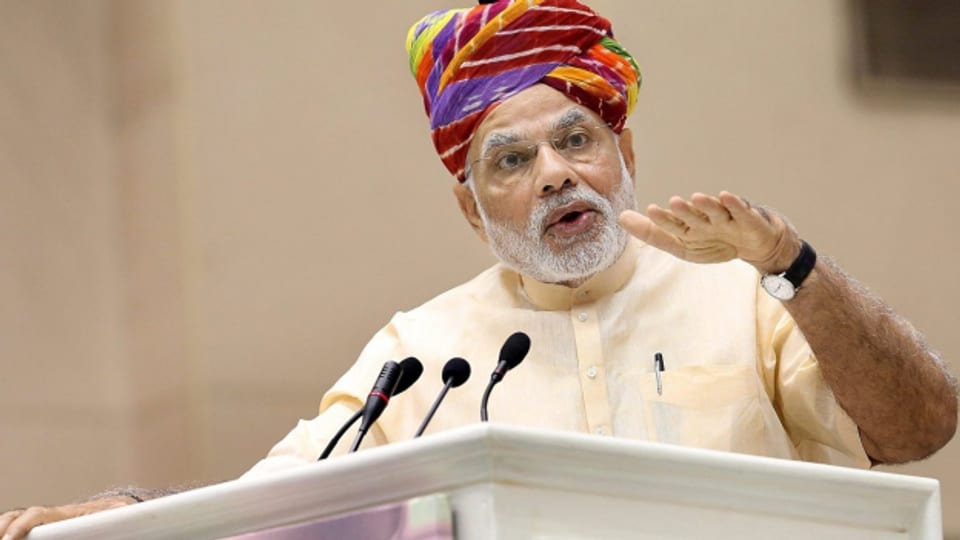 Indiens Premier Narendra Modi - er befürchtet, dass Proteste von NGO's Indiens Wirtschaft um Jahre zurückwerfen.