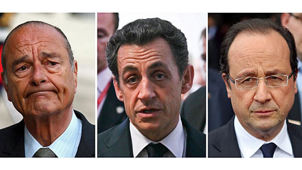 Die drei abgehörten Präsidenten: Jacques Chirac, Nicolas Sarkozy und François Hollande.